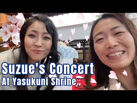 Cherryblossoms🌸 & Shinto Priestess/Singer Suzue's Concert at Yasukuni Shrine⛩️@suzuechannel 