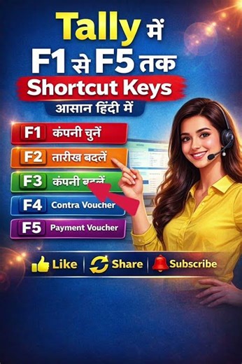 Tally में F1 से F5 तक Shortcut Keys#tally.erp9