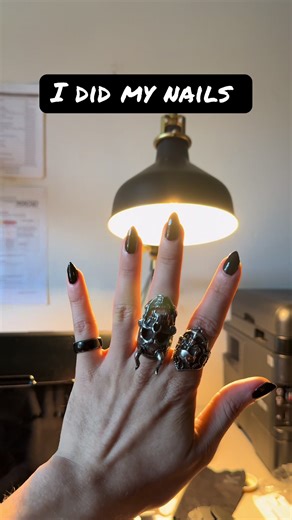 I did my nails. What do you guys think? 🙂 #nails💅 #nailsart #gothicnails #goth #gothicstyle