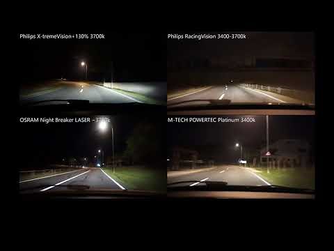 Philips X-tremeVision, RacingVision, OSRAM Night Breaker LASER, M-TECH Powertec Platinum