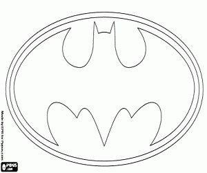 The Batman logo coloring page printable game