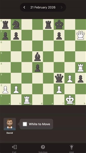 Solving daily puzzle 26-02-26 #chess