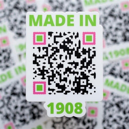 Made in 1908 Sticker, AKA QR Code Decal, Alpha Kappa Alpha Sorority Gift, Pink and Green Greek Life Art, HBCU Sisterhood Vinyl Decal - Etsy
