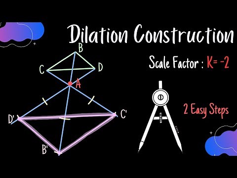 Dilation Construction - Negative Scale Factor (3 easy steps)