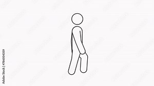 Icon man walk cycle. icon people walk cycle with outline design on white background.