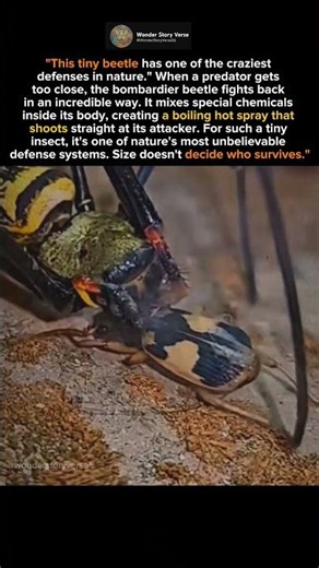 How Bombardier Beetles Fire a Boiling Chemical Spray 🪲 #animalfacts #wildlife #shorts