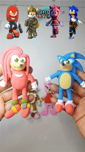 Sonic Amy Rose Characters Color Mixing Battle Made from Clay 🔴🟡💖🔵🤔 part 5