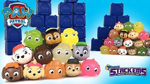 If you like Mash'ems, you'll love these new STACK'EMS! Featuring the Paw Patrol Sea Patrol Collection, Stack'ems are squishy stackable fun with 2 new exciting ways to play! You can play with and stack both the squishies and the cases! There are 12 characters to collect, including the new CRYSTAL characters! And like the usual mash'ems, you can squish 'em, twist 'em and mash 'em however you want! Collect and stack Chase, Marshall, Rubble, Rocky, Zuma and Skye in both regular an CRYSTAL characters