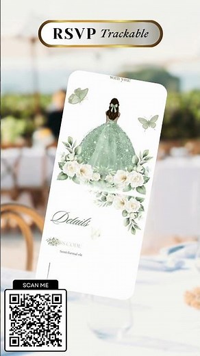 Quinceañera Invite 💚 RSVP, Countdown & Map (Canva)