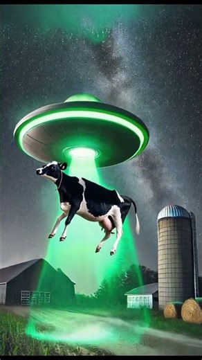 Ufo takes the cow away😔