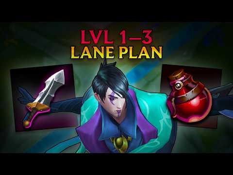 WIN Levels 1–3 on Aphelios (Lane Plan)