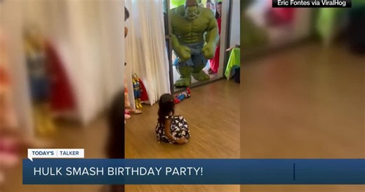 Hulk smash! Special 'guest' crashes 4-year-old's birthday party