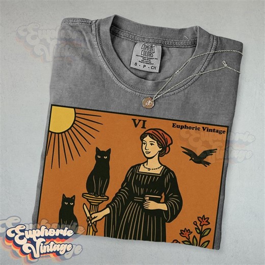 Cat Lady Tarot Card T-shirt, Cat Lover Shirt, Whimsical Cat Lady Tee, Cat Mama Gift, Animal Lovers, Witchy Cat Shirt - Etsy