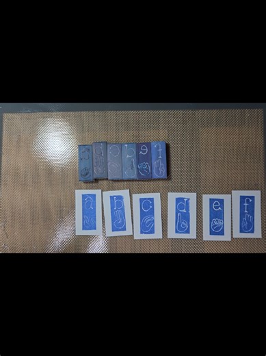 .75 x 2 in carved erasers Day1-6/100 American Sign Language Fingerspelling