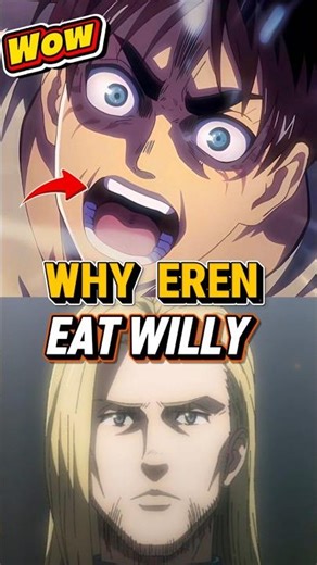 Why Did Eren Yeager Eat Willy Tybur? 🤯#attackontitan #erenyeager #anime #shorts