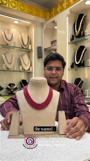 Omkar Balaji Pearls on Instagram: "🌟 Welcome to Omkar Balaji Pearls! 🌟 🔥 Custom Order Alert! 🔥 Got a unique request from a client in the US, and we nailed it! 💯 5 layers of Rubies - Necklace model with hook and loops at the back 🔩 14.5 inches with a single layer bracelet ✨ Custom-made just for her, and it turned out stunning! 😍 Want something customized like this? 📲 DM us or WhatsApp: +91 7036773847 Let’s create something unique for you! 💎 #obpruby"