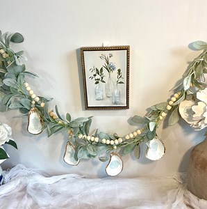 Sea Glass Beachy Tree Garland for Destination Wedding Table Decor & Coastal Wedding Centerpiece. Ocean Themed Oyster Garland Nautical Decor - Etsy