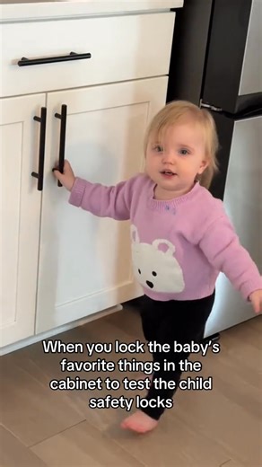 Baby shows her strength trying to break through these child safety locks 🤣#reelsvideoシ | Blendedlikefamily