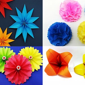 157K views · 9.3K reactions | 4 Amazing Paper Flower For Christmas Decoration Ideas | Flower Making Very Easy Tutorial With Color Paper #PaperFlower #Christmas #Handmade | Origami Art & Crafts | Facebook