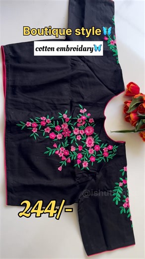 fancy cotton embroidery blouse😍||boat neck || from @flipkart #shorts #shortsviral