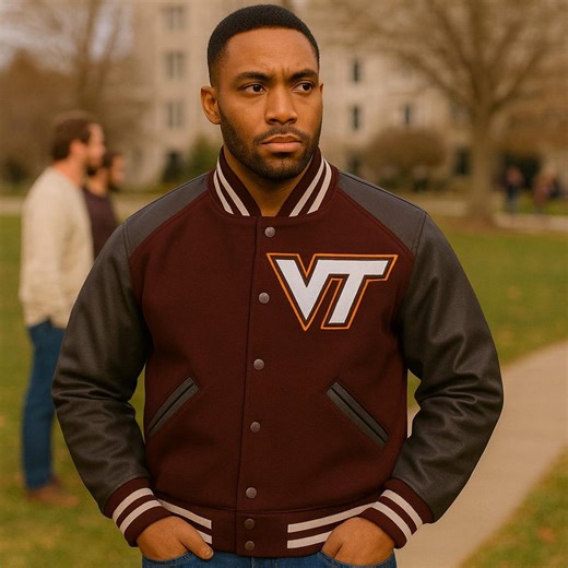 VT Letterman Jacket | Vintage Virginia Tech Varsity Wool Jacket Maroon College Bomber | Unisex Retro NCAA Outerwear Maverick Halloween Gift - Etsy