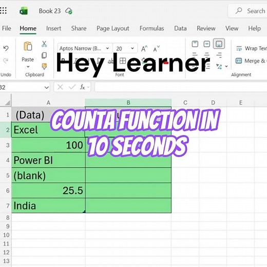 Counta() function in Excel! In this 10-second | Excel Tips 2025