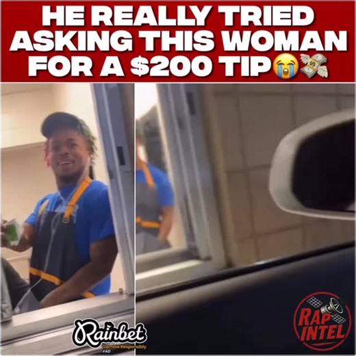 RAP INTEL 📡 on Instagram: "He really tried asking this woman for a $200 tip😭💸#viral #trending #explore #explorepage"