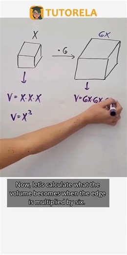 Cube Volume Expansion: Sixfold Increase in Side Length #Math #PowersAndRoots-Basic #Powers #Cuboids