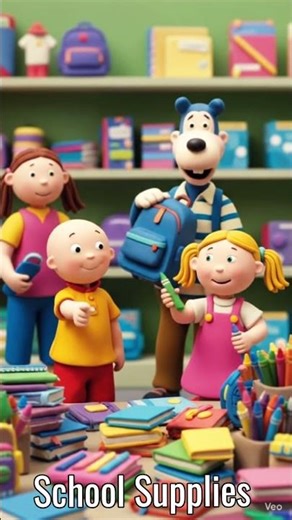 Caillou and Rosie are Buying School Supplies With Their Family! 🎒✏️📚 #aicartoons