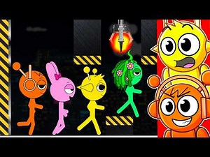 SPRUNKI vs SHUTTER CRUSHERS (Stickman Race)