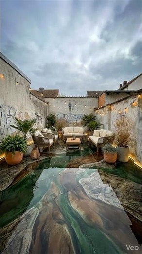 They Turned a Dead Backyard Into a Living Floor 🤯 #epoxyfloor #timelapse #epoxy #backyardmakeover