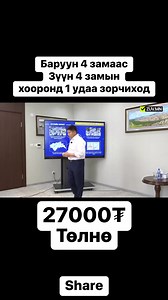 Баруун 4 замаасЗүүн 4 замын хооронд 1 удаа зорчиход 27000₮ төлнө. Төлбөртэй бүс нямбаатар | УЛААН ДҮРС