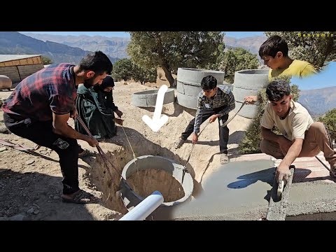 Installing Concrete Rings in Well & Toilet Roof Build! 💪🚽
