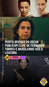 TOTALMENTE ACLAMADA As contas oficiais do Oscar (@theacademy) publicaram, na tarde desta sexta-feira (14), o clipe de Fernanda Torres no filme Ainda Estou Aqui, dirigido por Walter Salles. A brasileira concorre na categoria de Melhor Atriz ao lado de Cynthia Erivo, Karla Sofía Gascón, Mikey Madison e Demi Moore. Os clipes de todas as indicadas já foram divulgados, seguindo a ordem alfabética. O vídeo de Fernanda, publicado há menos de uma hora, já acumula 89,3 mil likes e 43,6 mil comentários, s