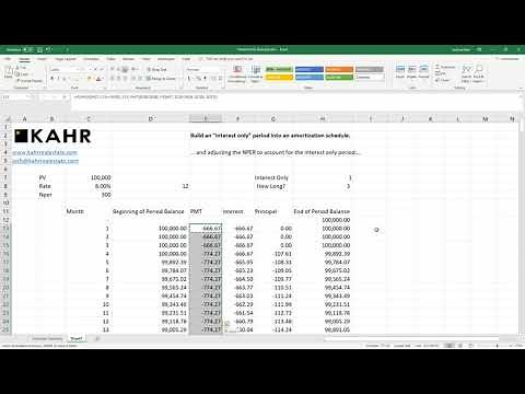 Adding an "Interest Only" Period to an Amortization Schedule, 2 of 2