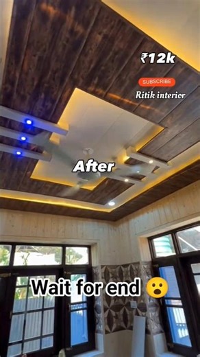 Pvc celling Design 10 × 12 Bedroom #pvcceiling #pvcpannel #shorts #viral #trending