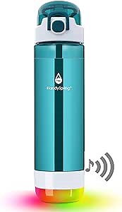 Smart Water Bottle with Reminder To Drink Water, Lights And Sound, Water Intake Tracker, Rechargeable, Tritan Plastic w/Straw, Gifts For Women, Men, Mom, Dad, Her, Him 26 Oz (GREEN)