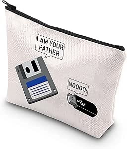 BDPWSS Programmer Gifts Funny Computer Tech Science Engineering Makeup Bag i Am Your Father Noooo Floppy Disk And USB Gift (Father Noooo)