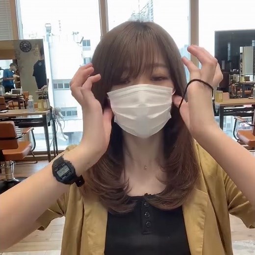 【ヘアアレンジ】マスクしてても小顔になれる簡単おくれ毛アレンジ😷❣️