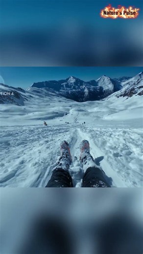 4 Hours UP, 4 Minutes DOWN! The Mountain Express Lane 🚀🏔️ #snowslide #pov