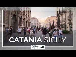 [4K] Catania, Sicily Walking Tour | Via Etnea - Castello Ursino - Teatro Massimo (Catania, Italy)
