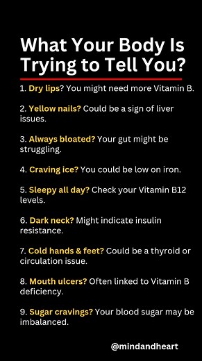 Your body talks — you just have to listen 👂💫 Take care of these little signs before they become big problems #lifelessons #facts #psychologyfacts #selfgrowth #healthcare #emotions #selfawareness | Mind & Heart