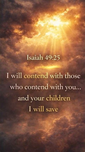 Bible Verse Motivation Isaiah 49:25 | God Fights for You, Protection, Strength & Faith Reminder