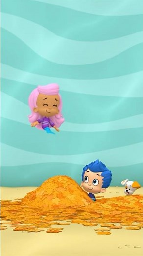Bubble Puppy jumps in leaf pile! 🍂 | Bubble Guppies #shorts