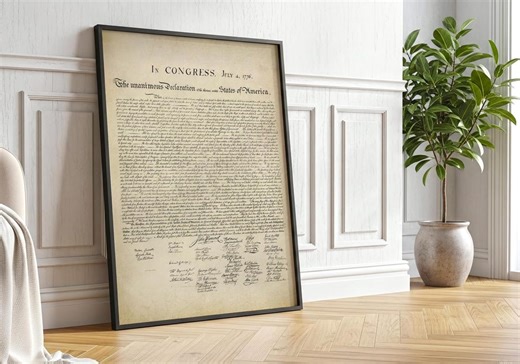 Declaration of Independence Print, Vintage Patriotic American Printable Wall Art, Antique USA Document Download - Etsy