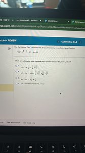 Use the Rational Zero Theorem to list all possible rational zer... | Filo