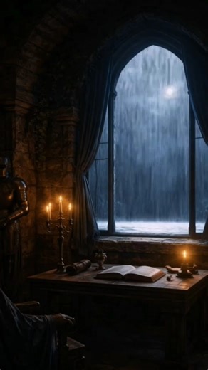 Midnight Rain in the Royal Library | #foryou #relax #thunderaudio #rain #calmingsounds #asmr