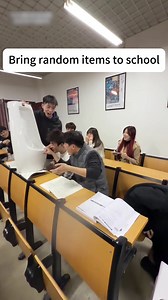 Bring random items to school #school #random #prank #challenge #funny | bringing random stuff to school