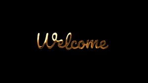 Welcome Handwritten Animated Text in Gold Color. Great for video introduction 4K Footage