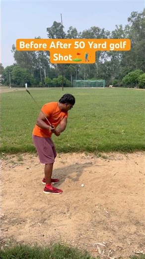 Before After 50 Yard Golf Shot Straight Low 🏌️‍♂️⛳️ #golf #golfer #golfswing #golflife #tigerwoods
